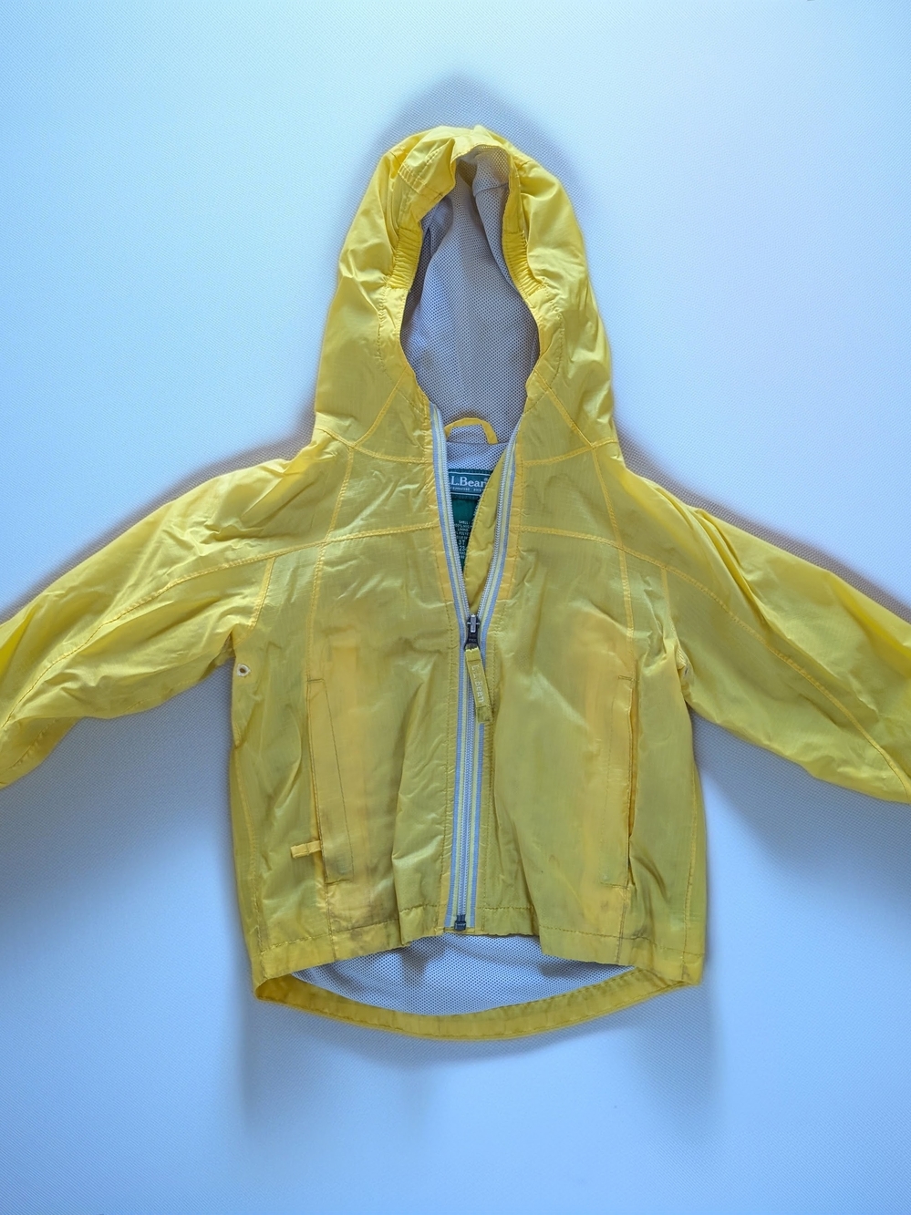 L.L. Bean Bright Yellow Kids' Hooded Raincoat